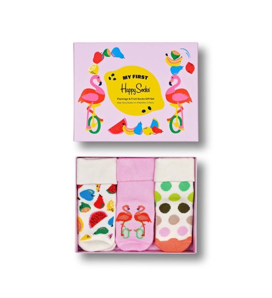 Zestaw skarpetek dziecięcych Happy Socks Flamingo & Fruits XKFLA08-3300